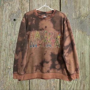 Custom “hakuna matata” crew neck sweatshirt.